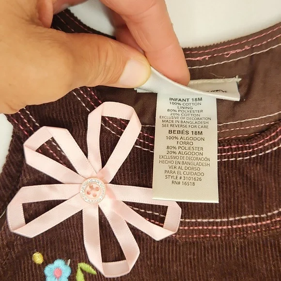 🩷🤎🌸18M brown corduroy dress🌸🤎🩷 - Picture 4 of 5